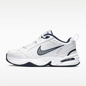 New Nike Air Monarch IV  “White/Metallic Silver “Men's Workout Shoes 415445-102